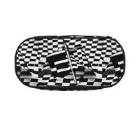 SHuWeiD Checkered Flags Race Flags print Pen storage bag, portable cosmetic storage bag for travel, travel essentials, Black, One Size, Portability