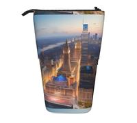SHuWeiD city picture night print Vertical retractable case, fit for pens, cosmetics, and small essentials, daily use