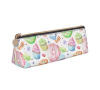 SHuWeiD Cupcakes Donuts Muffins Sugar print Triangle Box Multi functional Makeup Bag, Office Travel and Daily Stationery Storage