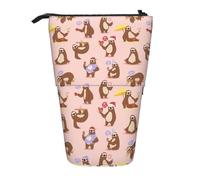 SHuWeiD Cute Sloth print Vertical retractable case, fit for pens, cosmetics, and small essentials, daily use