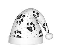 SHuWeiD Dog Paw Pattern print Christmas Hat, Christmas Holiday Hat, Unisex Velvet Classic Christmas Hat New Year Party