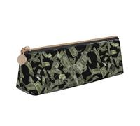 SHuWeiD Dollar Sign Money print Triangle Box Multi functional Makeup Bag, Office Travel and Daily Stationery Storage
