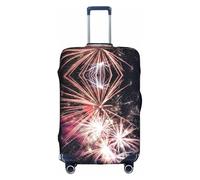 SHuWeiD Explosion Firework print Luggage Cover Protector Suitcase Cover Polyester Washable Baggage Covers Travel Suitcase, White, M