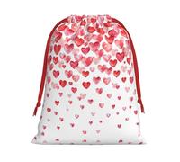 SHuWeiD Falling Red Hearts print Super soft velvet Present bag Multipurpose Present Bags for Candy and Grocery Storage