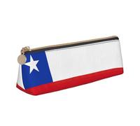 SHuWeiD Flag of Chile print Triangle Box Multi functional Makeup Bag, Office Travel and Daily Stationery Storage, White, One Size, Lightweight