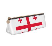 SHuWeiD Flag of Georgia print Triangle Box Multi functional Makeup Bag, Office Travel and Daily Stationery Storage, White, One Size, Lightweight