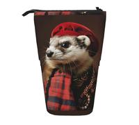 SHuWeiD French Fashion Model Ferrets print Vertical retractable case, fit for pens, cosmetics, and small essentials, daily use