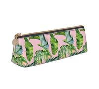 SHuWeiD Fresh banana leaves print Triangle Box Multi functional Makeup Bag, Office Travel and Daily Stationery Storage