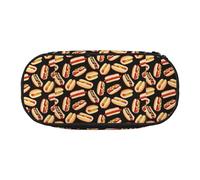 SHuWeiD Fun Food Hot Dogs print Pen storage bag, portable cosmetic storage bag for travel, travel essentials, Black, One Size, Portability