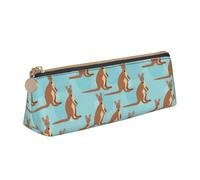 SHuWeiD Funny for Kangaroo Zoo print Triangle Box Multi functional Makeup Bag, Office Travel and Daily Stationery Storage, White, One Size, Lightweight