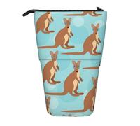 SHuWeiD Funny for Kangaroo Zoo print Vertical retractable case, fit for pens, cosmetics, and small essentials, daily use, Black, One Size, Fashion