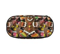 SHuWeiD Gingerbread Man Candy print Pen storage bag, portable cosmetic storage bag for travel, travel essentials