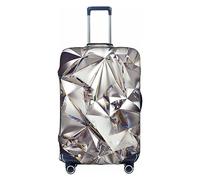 SHuWeiD Glitter Abstract Diamond Crystal Pattern print Luggage Cover Protector Suitcase Cover Polyester Washable Baggage Covers Travel Suitcase, White, S
