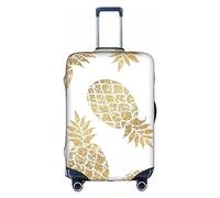 SHuWeiD golden pineapple background print Luggage Cover Protector Suitcase Cover Polyester Washable Baggage Covers Travel Suitcase, White, Large, White, Large