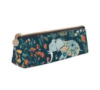 SHuWeiD Gorgeous meadows pattern with floral elephant in print Triangle Box Multi functional Makeup Bag, Office Travel and Daily Stationery Storage, White, One Size, Lightweight