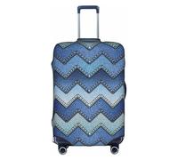 SHuWeiD Gradient Blue Denim print Luggage Cover Protector Suitcase Cover Polyester Washable Baggage Covers Travel Suitcase, White, Small, White, Small