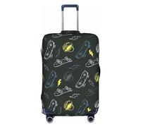 SHuWeiD Graffiti Skateboard print Luggage Cover Protector Suitcase Cover Polyester Washable Baggage Covers Travel Suitcase, White, Medium, White, Medium