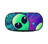 SHuWeiD Green aliens print Pen storage bag, portable cosmetic storage bag for travel, travel essentials