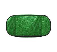SHuWeiD Green Sequin Sparkle print Pen storage bag, portable cosmetic storage bag for travel, travel essentials, Black, One Size, Portability