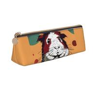 SHuWeiD Guinea Pig pattern print Triangle Box Multi functional Makeup Bag, Office Travel and Daily Stationery Storage, White, One Size, Lightweight