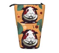 SHuWeiD Guinea Pig pattern print Vertical retractable case, fit for pens, cosmetics, and small essentials, daily use, Black, One Size, Fashion