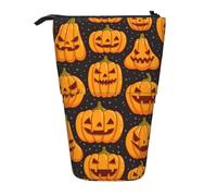 SHuWeiD Halloween Pumpkin Patterns print Vertical retractable case, fit for pens, cosmetics, and small essentials, daily use