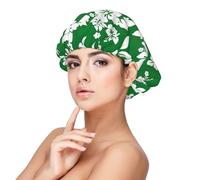 SHuWeiD Hawaii Flower Print Adult's Satin Sleeping Cap, Unisex Satin Sleep Cap, 13 inches Sleeping caps Black, Black, One size