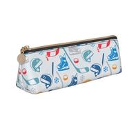 SHuWeiD Hockey Elements Creative Patterned print Triangle Box Multi functional Makeup Bag, Office Travel and Daily Stationery Storage