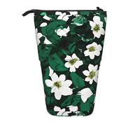 SHuWeiD Hunter Green Floral Petals Pattern print Vertical retractable case, fit for pens, cosmetics, and small essentials, daily use, Black, One Size, Fashion