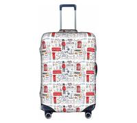 SHuWeiD I Love London print Luggage Cover Protector Suitcase Cover Polyester Washable Baggage Covers Travel Suitcase, White, Large, White, Large