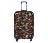 SHuWeiD I Love My Dog Dachshunds print Luggage Cover Protector Suitcase Cover Polyester Washable Baggage Covers Travel Suitcase, White, L