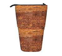 SHuWeiD Industrial Brick Wall Background print Vertical retractable case, fit for pens, cosmetics, and small essentials, daily use
