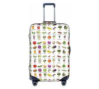 SHuWeiD Introduction of various vegetables print Luggage Cover Protector Suitcase Cover Polyester Washable Baggage Covers Travel Suitcase, White, X-Large, White, X-Large