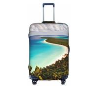 SHuWeiD island of cuba print Luggage Cover Protector Suitcase Cover Polyester Washable Baggage Covers Travel Suitcase, White, L