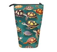 SHuWeiD many Animals Sea Turtles print Vertical retractable case, fit for pens, cosmetics, and small essentials, daily use