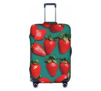 SHuWeiD many Strawberry print Luggage Cover Protector Suitcase Cover Polyester Washable Baggage Covers Travel Suitcase, White, M