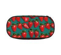 SHuWeiD many Strawberry print Pen storage bag, portable cosmetic storage bag for travel, travel essentials