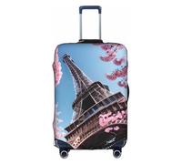 SHuWeiD Oil Painting Paris Eiffel Tower print Luggage Cover Protector Suitcase Cover Polyester Washable Baggage Covers Travel Suitcase, White, Large, White, Large