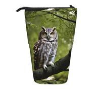 SHuWeiD Owl Tree Branches print Vertical retractable case, fit for pens, cosmetics, and small essentials, daily use