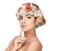 SHuWeiD Poppy Flowers Print Adult's Satin Sleeping Cap, Unisex Satin Sleep Cap, 13 inches Sleeping caps Black, Black, One size