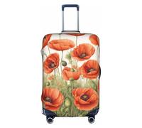 SHuWeiD poppy flowers print Luggage Cover Protector Suitcase Cover Polyester Washable Baggage Covers Travel Suitcase, White, XL