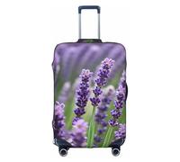 SHuWeiD Purple Lavender Floral Flowers print Luggage Cover Protector Suitcase Cover Polyester Washable Baggage Covers Travel Suitcase, White, Small, White, Small