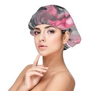 SHuWeiD Red Abstract Ink Marble Gray Artistic Print Adult's Satin Sleeping Cap, Unisex Satin Sleep Cap, 13 inches Sleeping caps, Black, One size