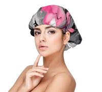 SHuWeiD Red Abstract Marble Gray Artistic Print Adult's Satin Sleeping Cap, Unisex Satin Sleep Cap, 13 inches Sleeping caps, Black, One Size, Black, One Size