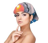 SHuWeiD Sunset and Sunrise with Ocean Sea Waves Print Adult's Satin Sleeping Cap, Unisex Satin Sleep Cap, 13 inches Sleeping caps Black, Black, One size