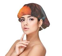 SHuWeiD Sunset at The Beach Print Adult's Satin Sleeping Cap, Unisex Satin Sleep Cap, 13 inches Sleeping caps Black, Black, One size