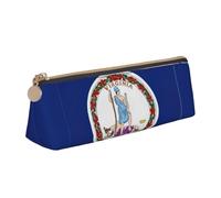 SHuWeiD Virginia state flag print Triangle Box Multi functional Makeup Bag, Office Travel and Daily Stationery Storage