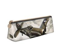 SHuWeiD World War 2 Aircraft Airplane04 print Triangle Box Multi functional Makeup Bag, Office Travel and Daily Stationery Storage, White, One Size, Lightweight