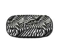 SHuWeiD Zebra-like print print Pen storage bag, portable cosmetic storage bag for travel, travel essentials, Black, One Size, Portability