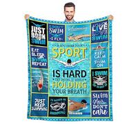 Shuwekk Swim Blankets Gifts for Swimmers, Swimming Gifts for Men Women Teen Girls Boys Kids, Unique Swimmer Gifts Blanket, Swimmer Coach Gifts, Swim Gifts,60"x50"